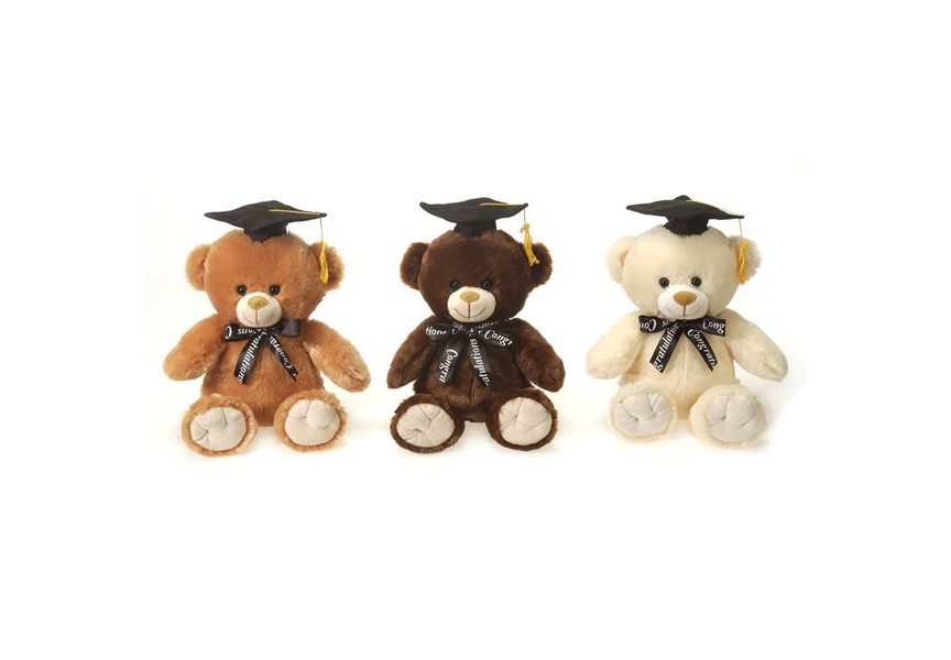 9in Tall Graduation Bears Plush (Assorted)