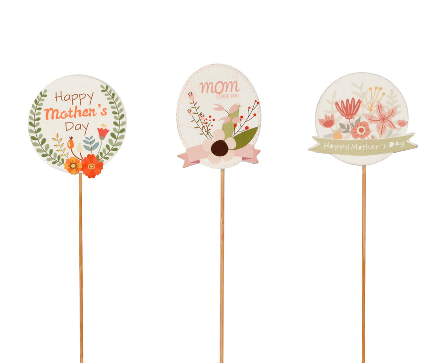 12in Happy Mothers Day Pick (12pk)