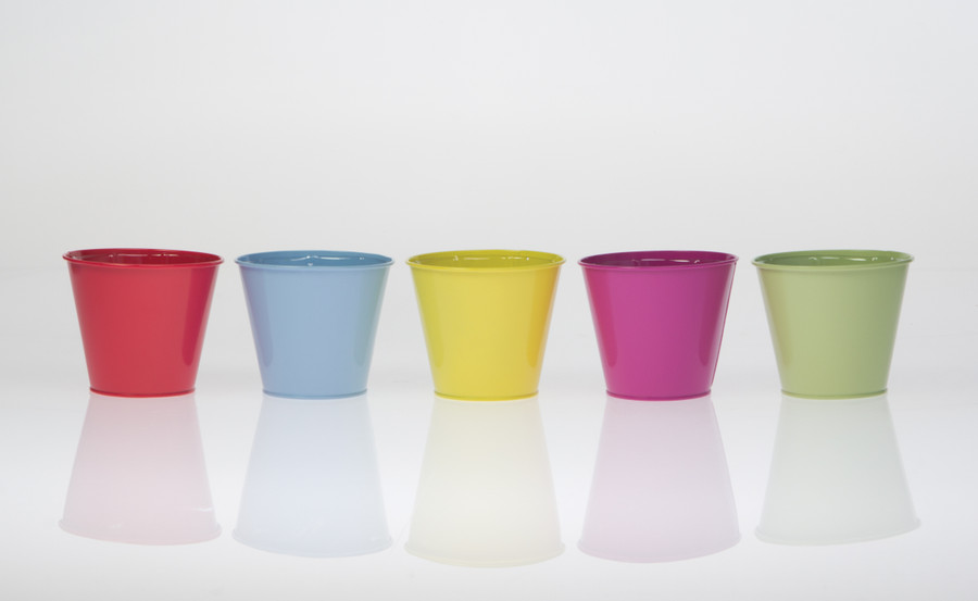 5in Wide Colorful Tin Pot Cover - Bright (Assorted)