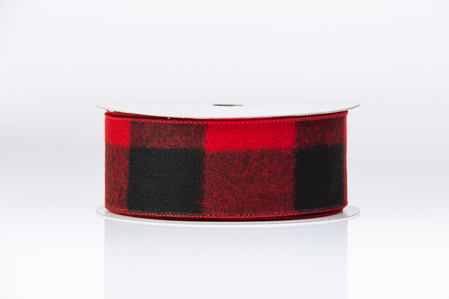 #40 Mammoth Buffalo Plaid Xmas Ribbon - Wired Edge (20yd)