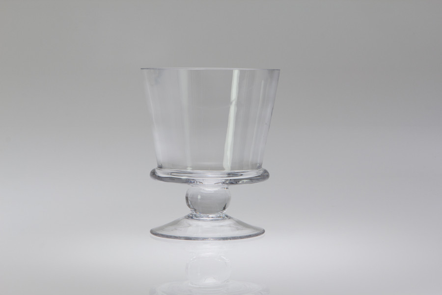 7in Tall Pedestal Clear Glass Vase