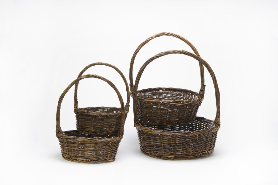 9.5-16in Wide Rustic Baskets (Set of 4)