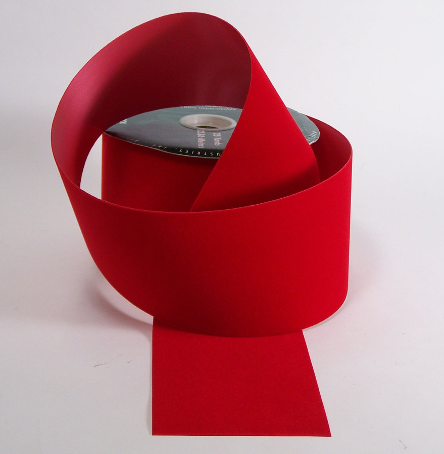 #100 Poly Back Velvet Ribbon - Veltex Red (25yd)