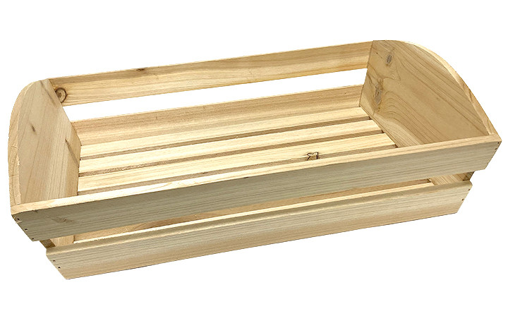 13in Long Willow Rectangular Slat Tray Basket