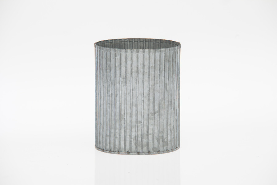 4.5in Wide Amy Norah Corrugated Tin Pot Cover
