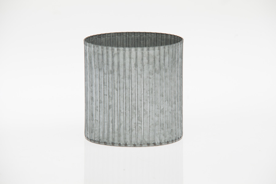 5in Wide Amy Norah Tin Corrugated Pot Cover