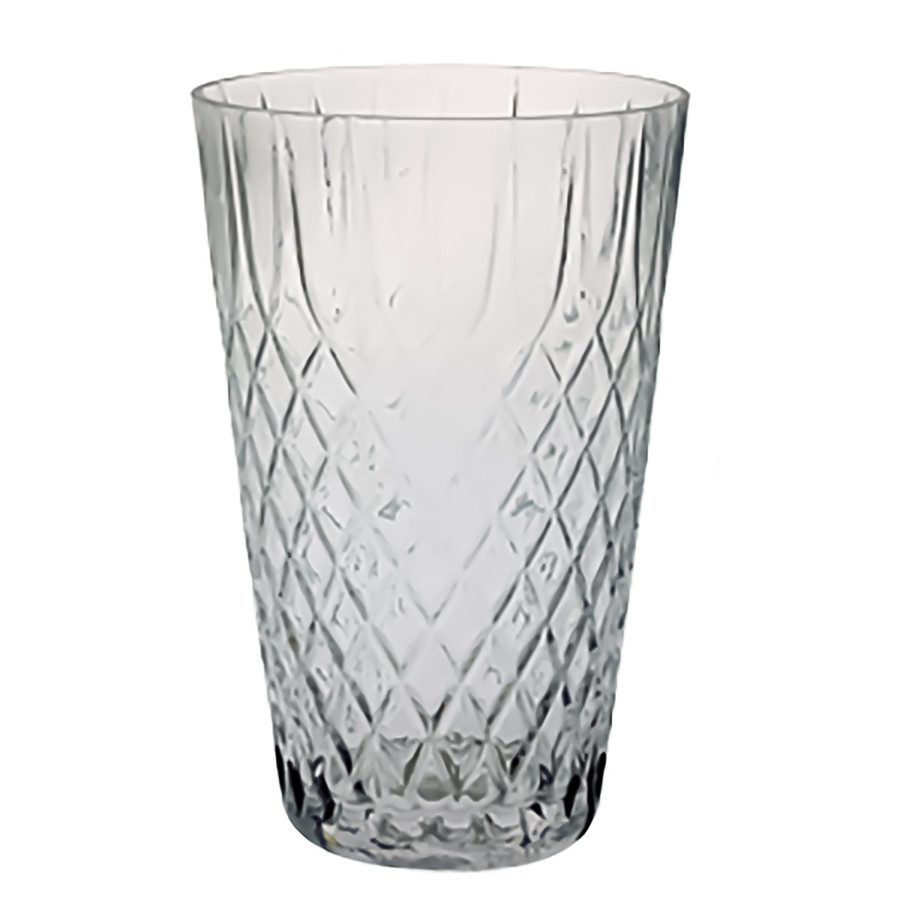 10in Tall Double Dozen Rose Glass Vase - Clear