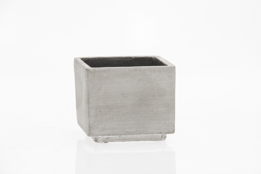 5in Square Newcastle Cube Cement Pot