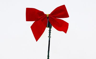 1in Wide Mini Red Velvet Bow Wreath Picks (Bag of 48)