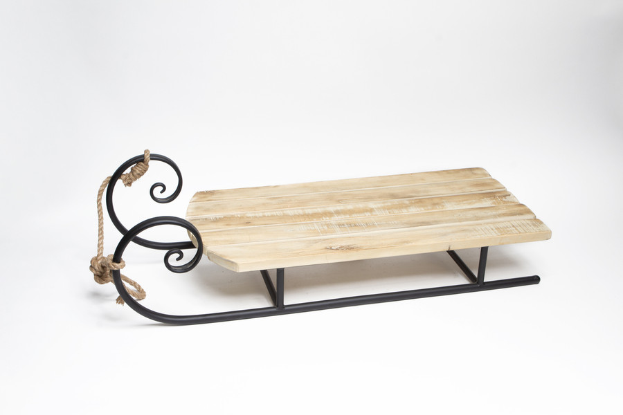 31in Long Wood Sleigh with Metal Runners