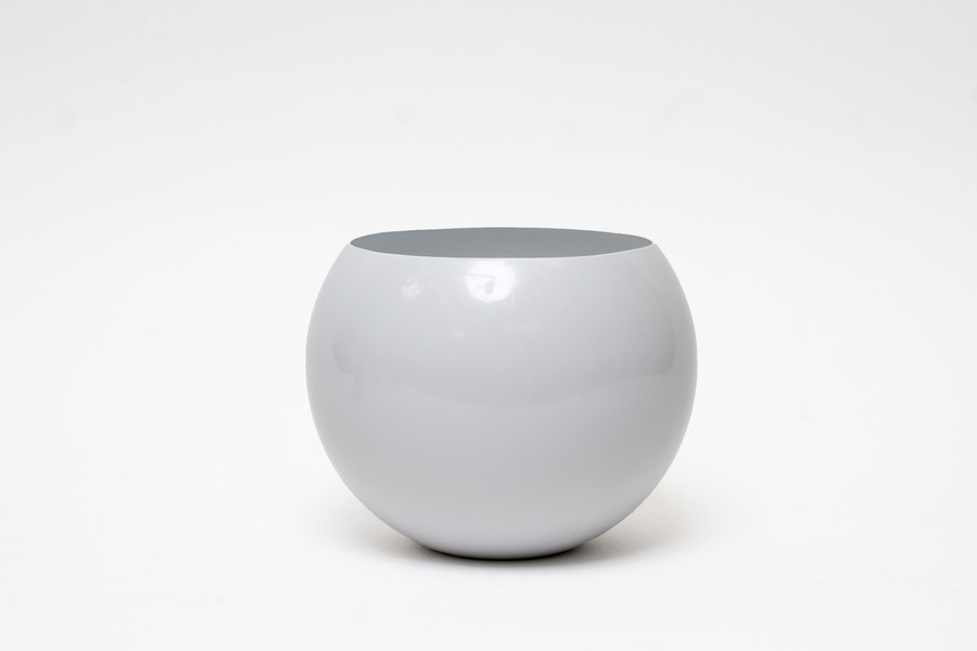 4.5in Wide Bubble Metal Pot - White