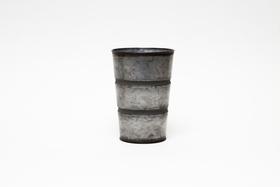5in Wide Kyle Tin Pot Cover - Silver & Black