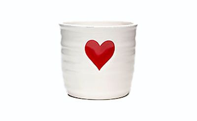 5in Wide Adoration Pot with Red Heart
