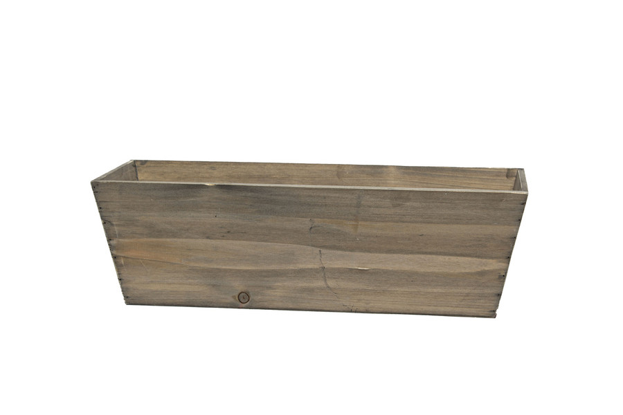 18in Long Flared Wood Window Box Planter - Distressed Grey