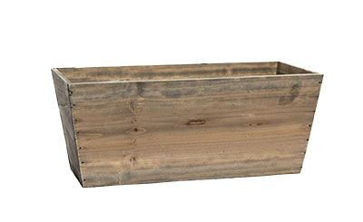 14in Long Flared Wood Window Box Planter - Distressed Grey