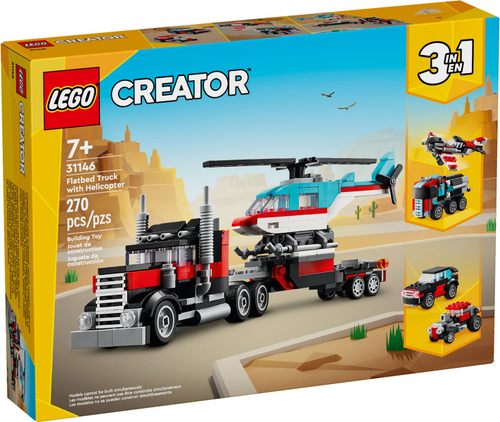 Flatbed Truck with Helicopter