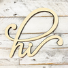 LARGE Connected Letters | Hi Word | Wooden Cutout Word | Script Word