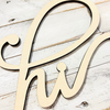 LARGE Connected Letters | Hi Word | Wooden Cutout Word | Script Word
