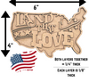 USA Shape SVG File Download - Laser Cut Files - 2 Layer Wood Art Piece for Glowforge, Mira, Thunder, Trotec, or Epilog - Downloadable