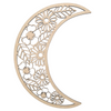 Floral Crescent Moon | Wooden Moon Cutout | Moon Decor | Fireplace Decor | Bookshelf Cross Decor | Celestial Wall Art | Cosmos Cutout