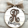 Last Name Ornament | Monogram Ornament | First Christmas Married|