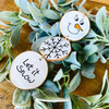 Hand Painted Snowman Ornament | Painted Wood Round Ornaments