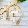 Wooden Cursive FAITH Cross | 2 Layer Wall Decor | Inspirational Cross