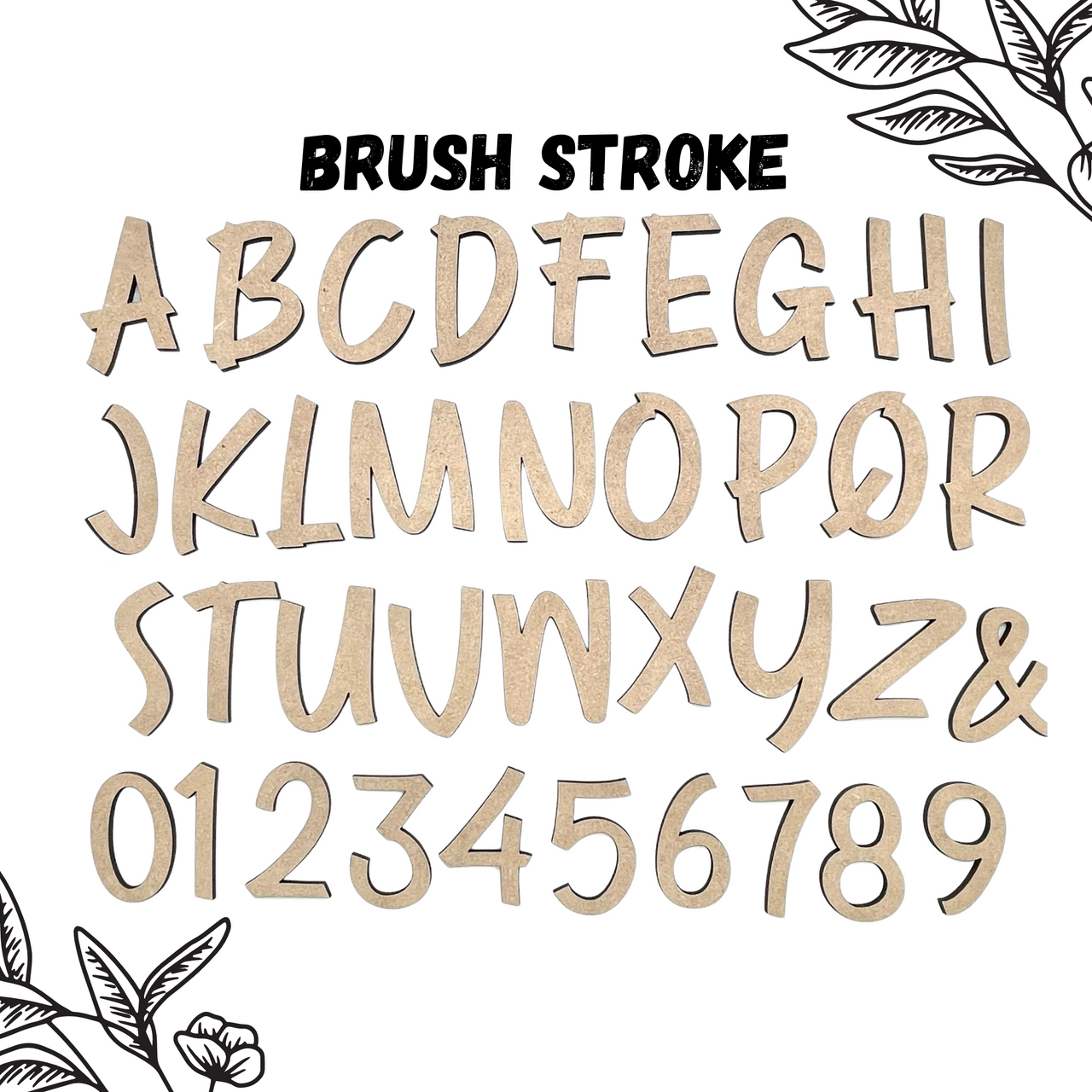 Sticko Alphabet Stickers Brush Stroke Gold