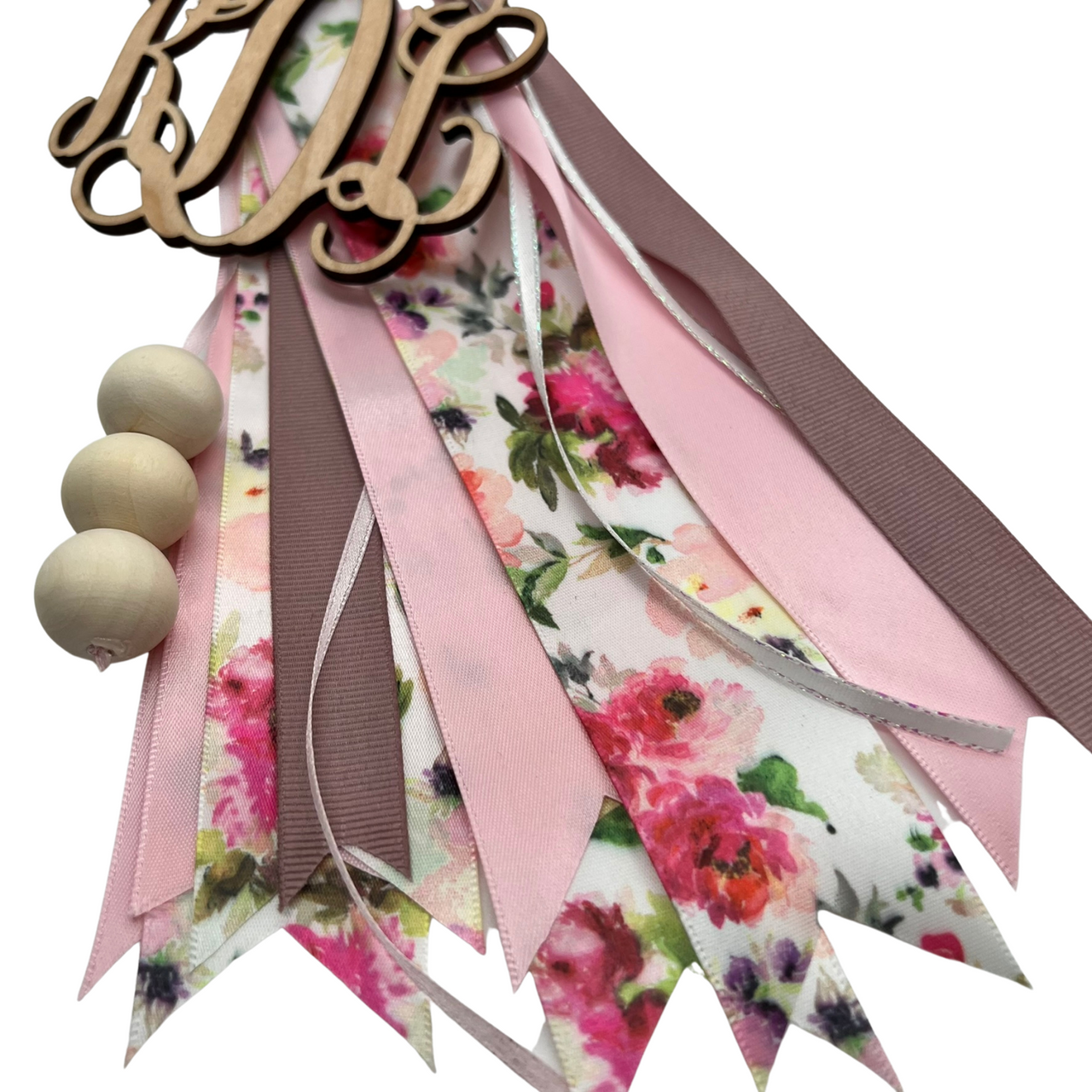 Pink and Floral Bag Tassel - Purchase your bag decor with Krafty