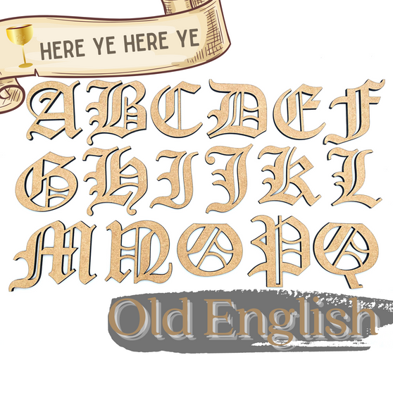 Old English Wood Craft Letters