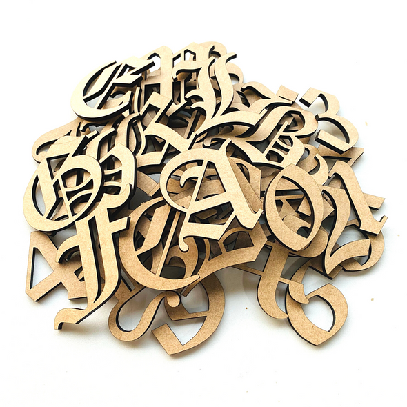 2" Sample Set | Old English MDF | Wood Craft Letters | Unfinished Letters | Arts & Crafts Supplies