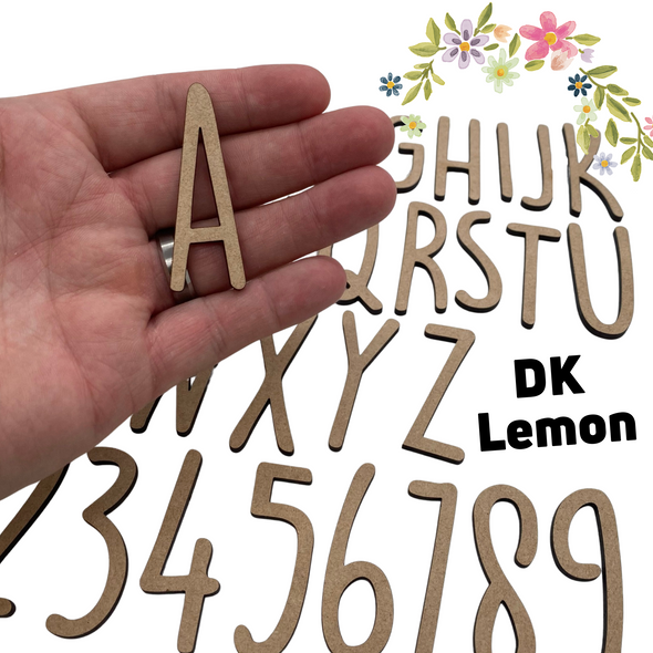 2" Sample Set | DK Lemon MDF | Wood Craft Letters | Unfinished Letters | Arts & Crafts Supplies