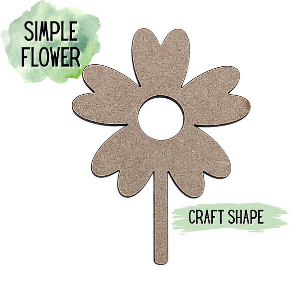 Simple Flower | Flower Wood Cutout | Acrylic Flower Shape | Wood DIY Decor | Arts and Crafts Decor | Kids Room Decor | DIY