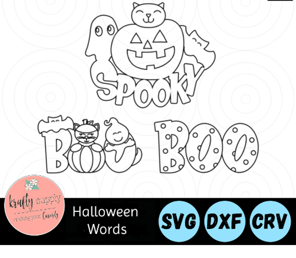 Halloween Words | Spooky Words SVG | Halloween Boo Words Cut Files | Halloween Decor | Vector Files | Laser Cutting | Digital Download