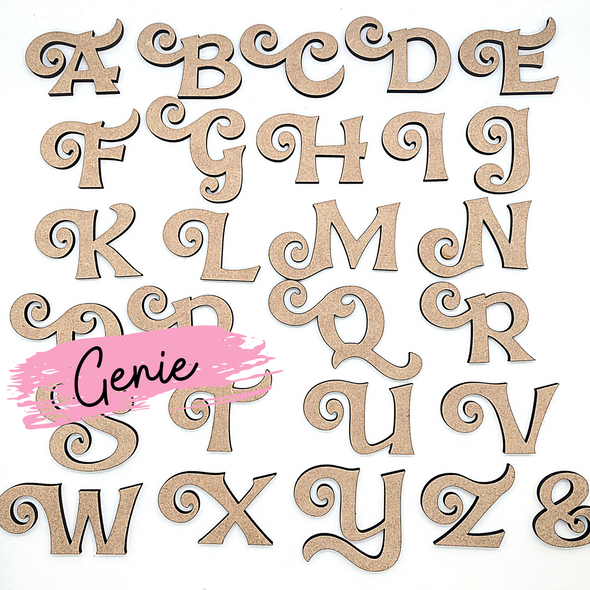 2" Sample Set | Genie MDF | Wood Craft Letters | Unfinished Letters | Arts & Crafts Supplies