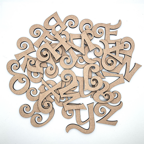 2" Sample Set | Genie MDF | Wood Craft Letters | Unfinished Letters | Arts & Crafts Supplies