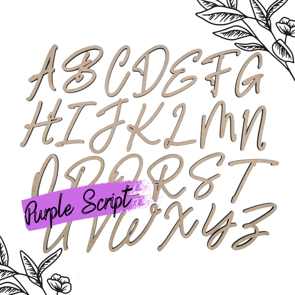 Purple Script | Craft Letters | Unfinished Letters | Arts & Crafts Supplies