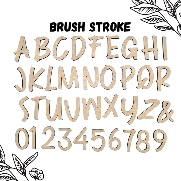 2" Sample Set | Brush Stroke MDF | Wood Craft Letters | Unfinished Letters | Arts & Crafts Supplies