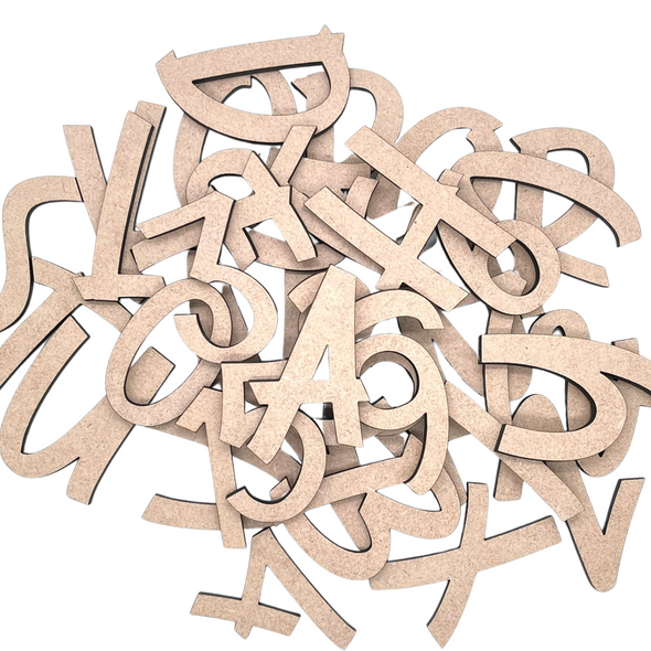 2" Sample Set | Brush Stroke MDF | Wood Craft Letters | Unfinished Letters | Arts & Crafts Supplies