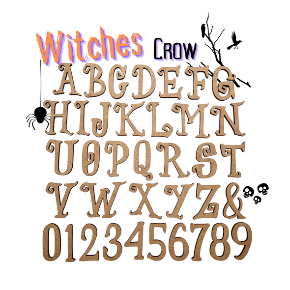 Witches Crow | Halloween Craft Letters | Unfinished Letters | Arts & Crafts Supplies