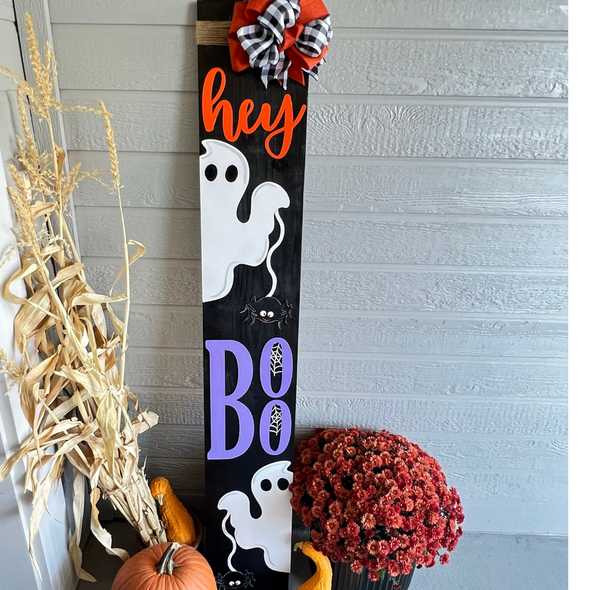 Hand Painted Halloween/ door leaner, Double sided Door leaner, Fall door leaner