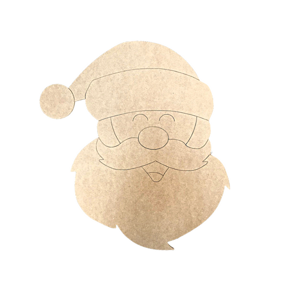 SMALL Santa Head | Wood Craft Shapes | Christmas Wood Cutouts | Holiday Decor | Christmas Wall Art