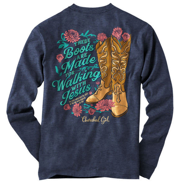 Cherished Girl Womens Long Sleeve T-Shirt Walking Boots