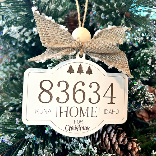 Zip Code Ornament | Home for the Holidays | First Christmas in New Home Ornament | House Warming |