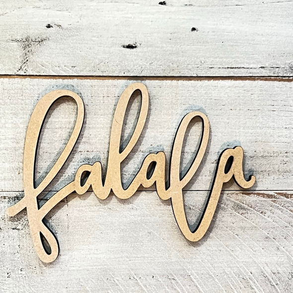 Falala Word Wood Cutout | Christmas Craft Words | Wood Letters | 12"-22"