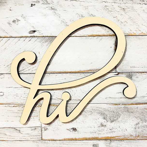 SMALL Connected Letters | Hi Word | Wooden Cutout Word | Script Word