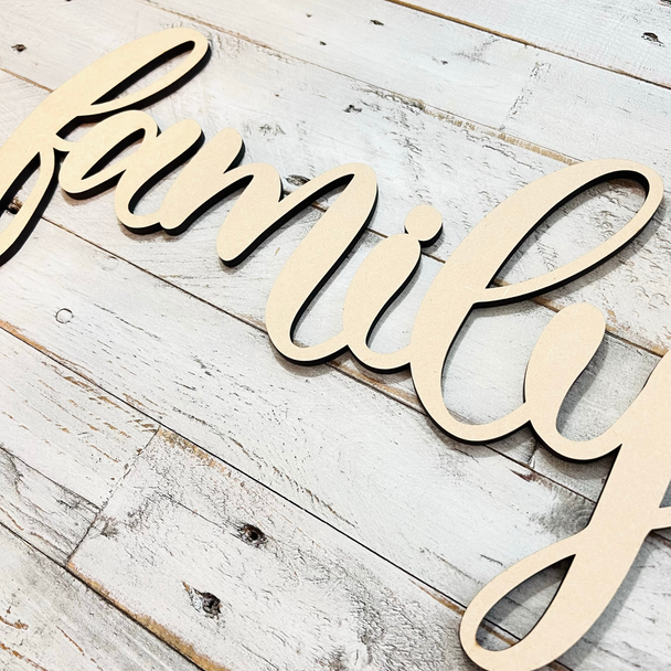 SMALL Connected Letters | Family Word | Wooden Cutout Word | Script Word