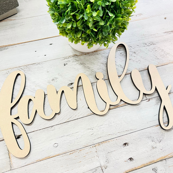 SMALL Connected Letters | Family Word | Wooden Cutout Word | Script Word