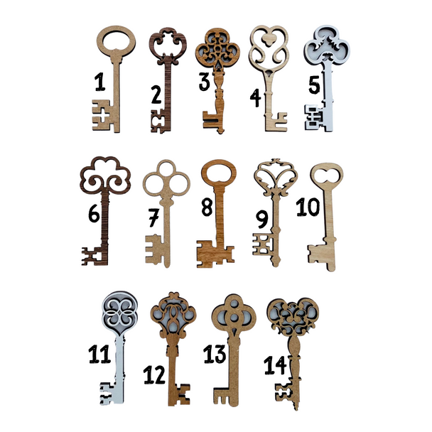 Skeleton Keys | Lock & Keys | Key Cutouts | Wooden Skeleton Key Decor | Laser Cut Master Keys | House Keys Cutouts