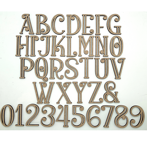 2" Sample Set | Carved Loop MDF | Wood Craft Letters | Unfinished Letters | Arts & Crafts Supplies
